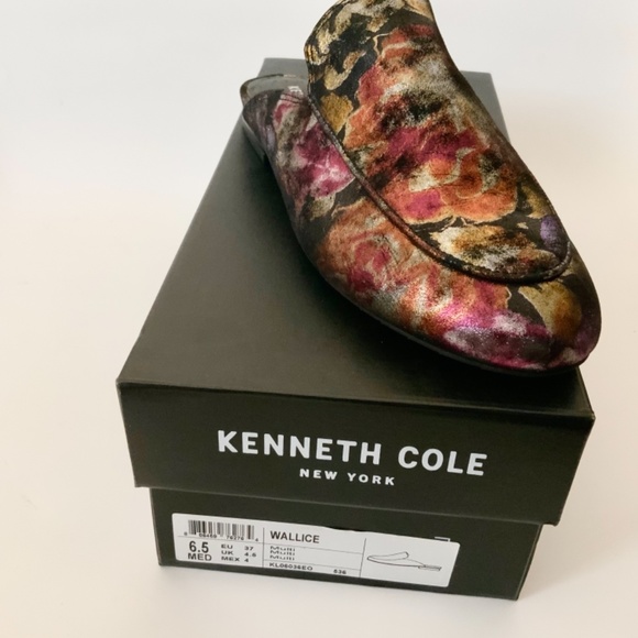 Kenneth Cole Wallice Slip On Mule Floral Loafers Leather Fashion Pumps Shoes - Picture 9 of 12